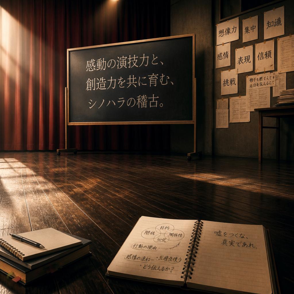 感動の演技力と創造力を共に育む、シノハラの稽古。