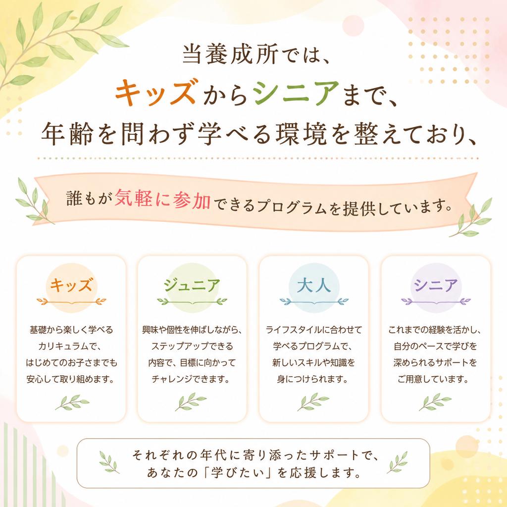 年齢を超えた学びの環境