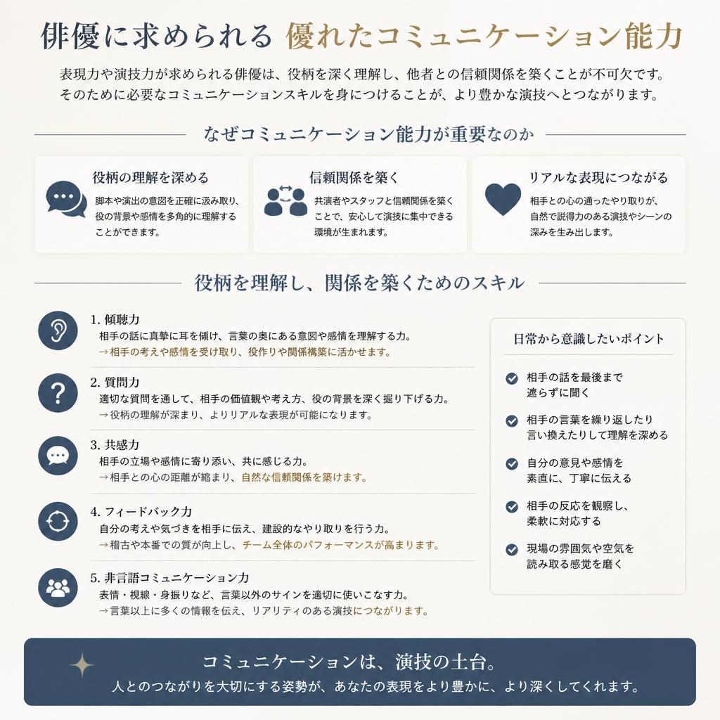 2. コミュニケーション能力が俳優を成長させる