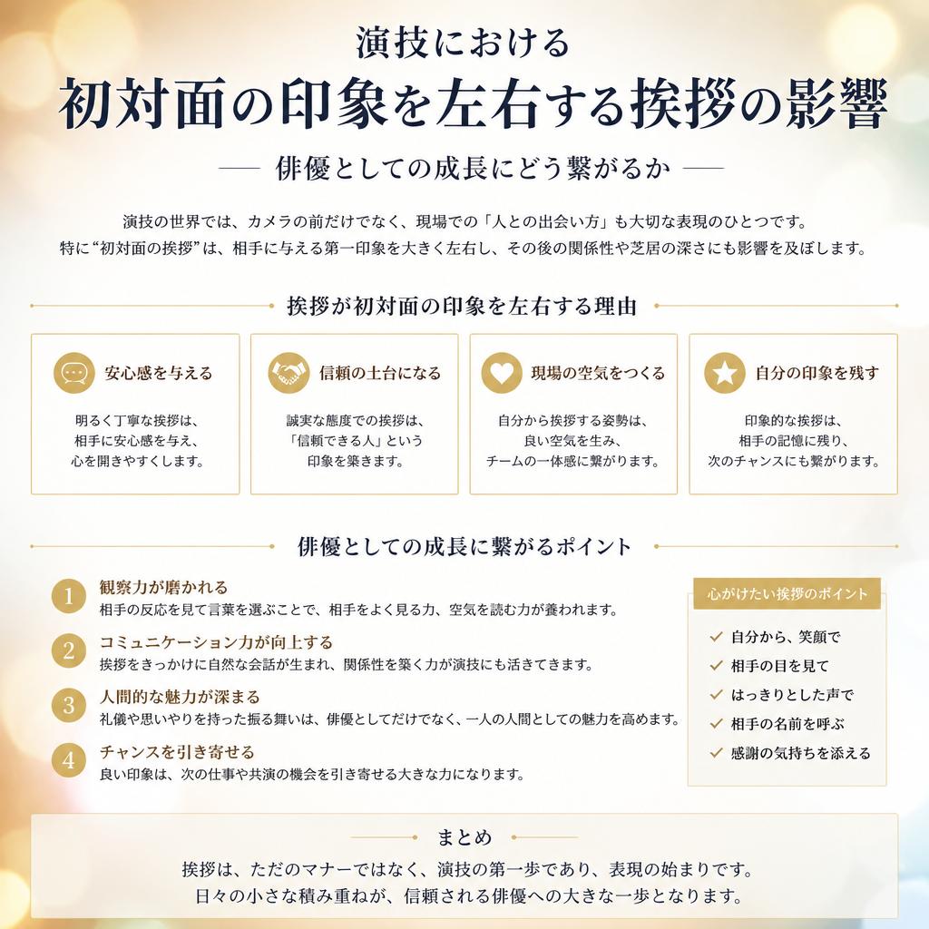 演技と挨拶の関係