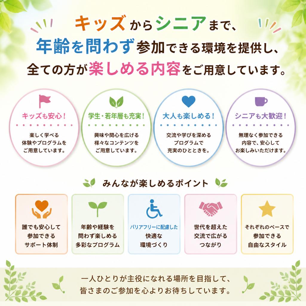 2. 幅広い年齢層に対応したプログラム