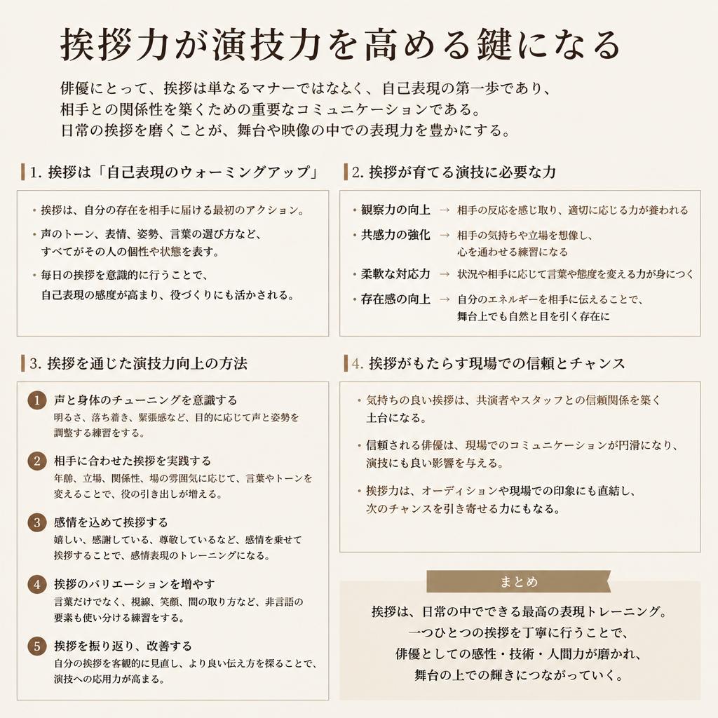 演技力向上における挨拶の役割